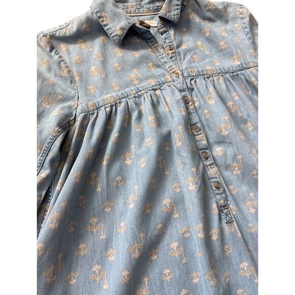 Anthropologie‎ Pilcro and Letterpress Rochelle Shirtdress Denim Light Size 12 - Picture 7 of 11